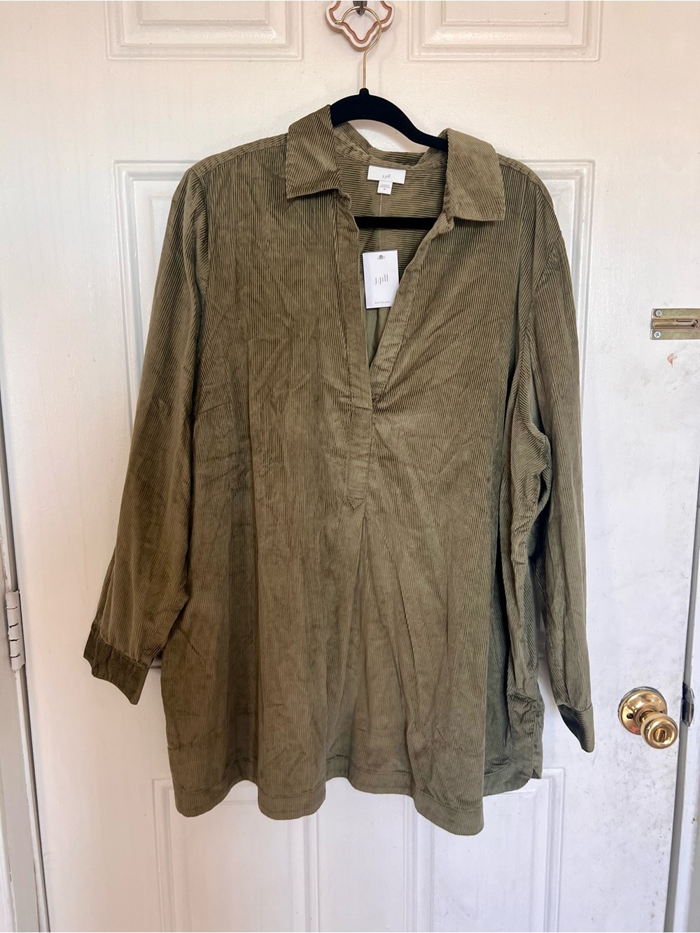 J. Jill | Olive Green Corduroy Pullover Top